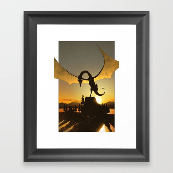 Dragon Sunset Framed Art Print