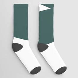 w (Dark Green & White Letter) Socks