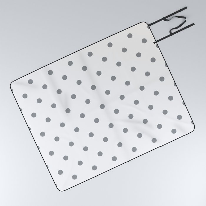 Steely Gray - polka 8 Picnic Blanket