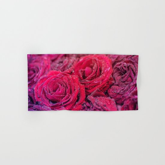 Bed of darkred roses - Red rose bunch Hand & Bath Towel