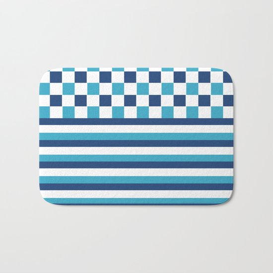 Blue summer stripes Bath Mat