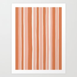 Peaches & Cream Stripes Art Print