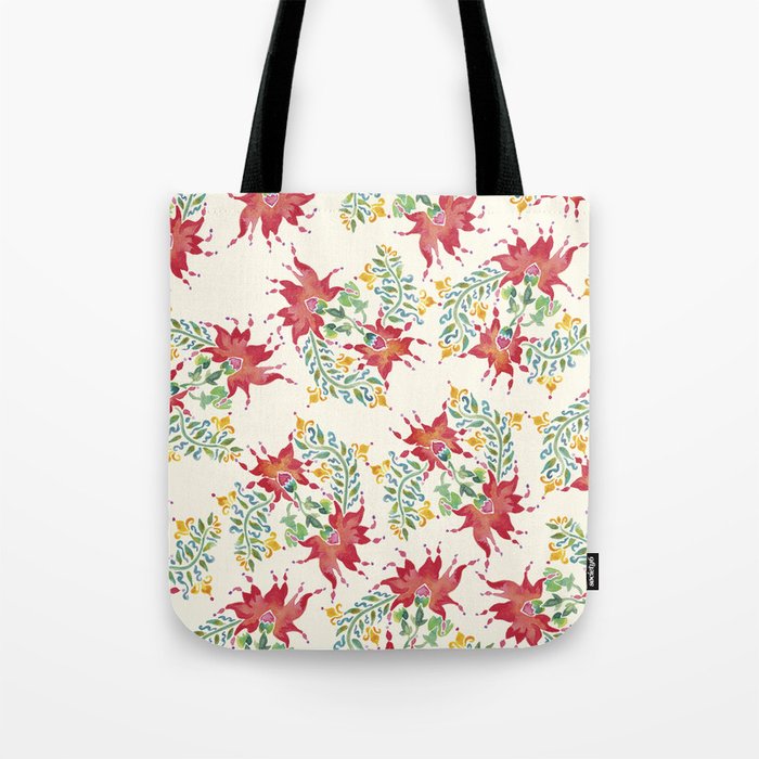 Dragon Flower Watercolor Tote Bag
