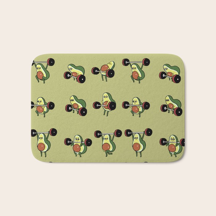 OLYMPIC LIFTING Avocado Bath Mat by Huebucket Society6