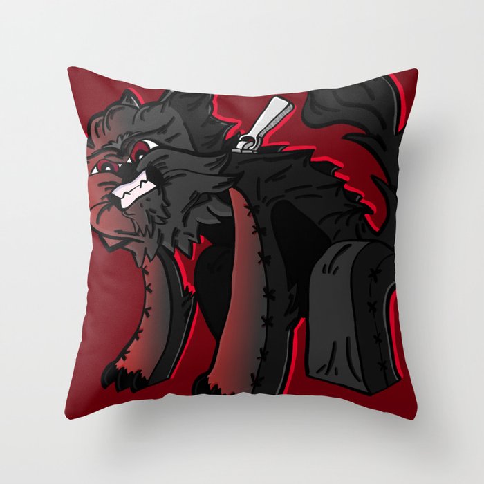 Curse of the furry Wereblock - Minecraft Avatar Throw Pillow