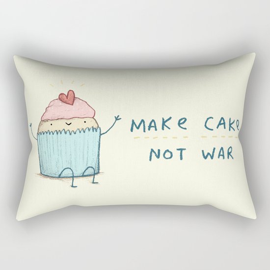 Make Cake Not War Rectangular Pillow