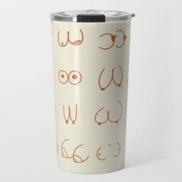 Terracotta Monochrome Boobs Lines Travel Mug