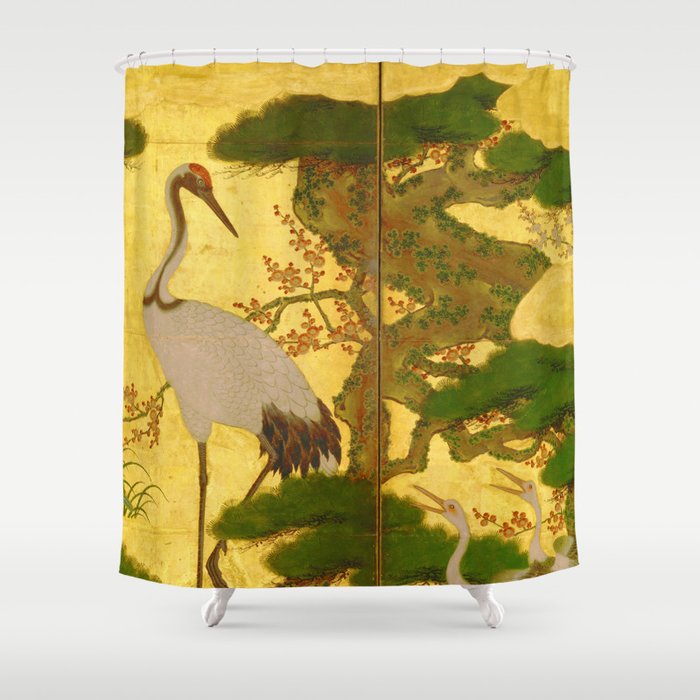 16th Century Japanese Birds & Flowers Shower Curtain
