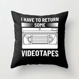 VHS Player Videotape Video Cassette Tape Recorder Throw Pillow