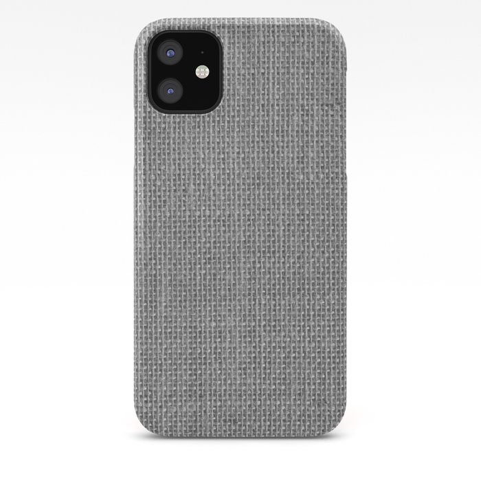 Natural Woven Silver Grey Burlap Sack Cloth Iphone Case By