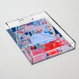 Days go by: a vibrant abstract contemporary piece in red, blue and pink by Alyssa Hamilton Art Acrylic Tray