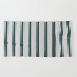 [ Thumbnail: Light Grey and Dark Slate Gray Colored Lines/Stripes Pattern Beach Towel ]