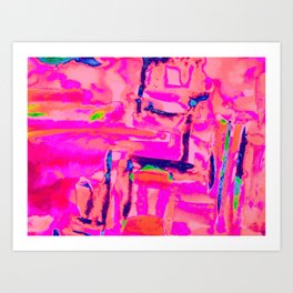 Abstract Expressionistic Painting Pink Mornings Desire Art Print