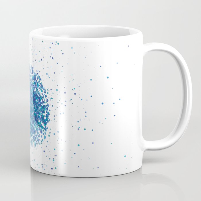 Attraction of blue green aquamarine dots points - Abstract minimal modern pointillism art Coffee Mug