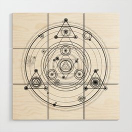 Sacred geometry and geometric alchemy design Wood Wall Art