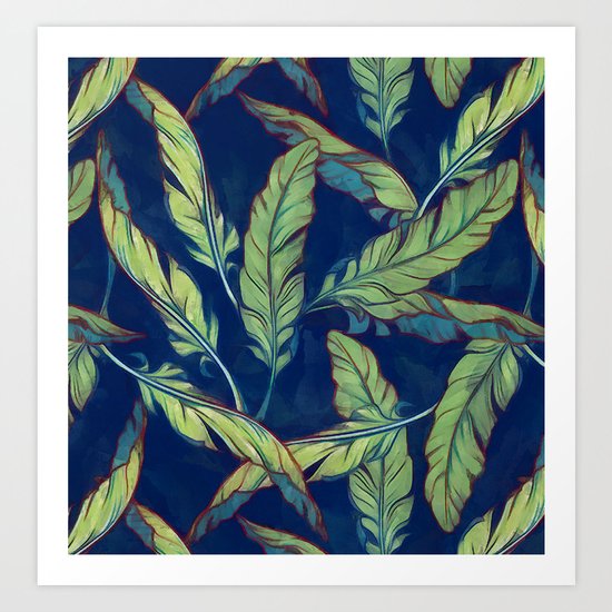 Tropical banana leaves III Art Print