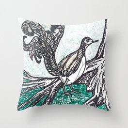 Lyrebird Throw Pillow