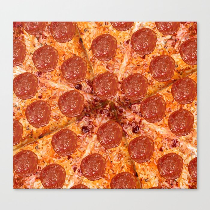 Pepperoni Cheese Pizza Pattern Canvas Print