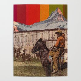 Rainbow Mt. Cowboy Poster