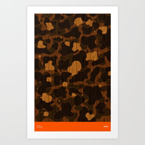 Modern Woodgrain Camouflage / Duck Print Art Print