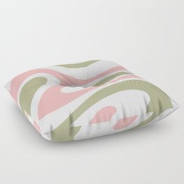 Modern Abstract Pattern 11 in Sage Pink (Liquid Swirl Design) Floor Pillow