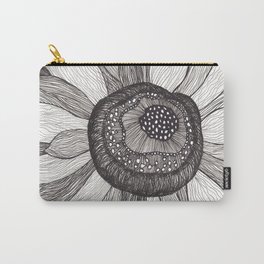 The Sunflower - Black and Gold Ink Carry-All Pouch