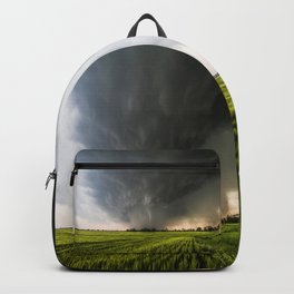 Beautiful Storm - Tornado Emerges From Rain Over Wheat Field in Kansas Backpack