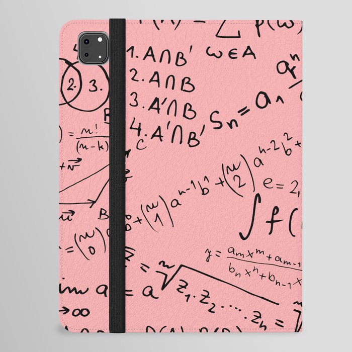 Math Equation On Pink Background Pattern iPad Folio Case