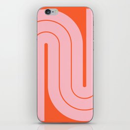 Retro Geometric Double Arch Gradated Design Pink and Orange iPhone Skin