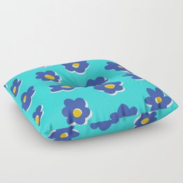 Cute blue flowers Floor Pillow