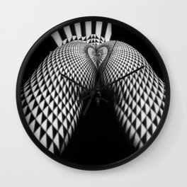 0364-JAL Nude Geometric Erotica Black & White Naked Woman Behind Below Bum Butt Ass Wall Clock