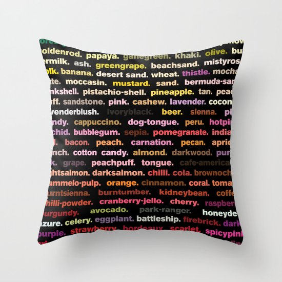 swatch 100 - black Throw Pillow