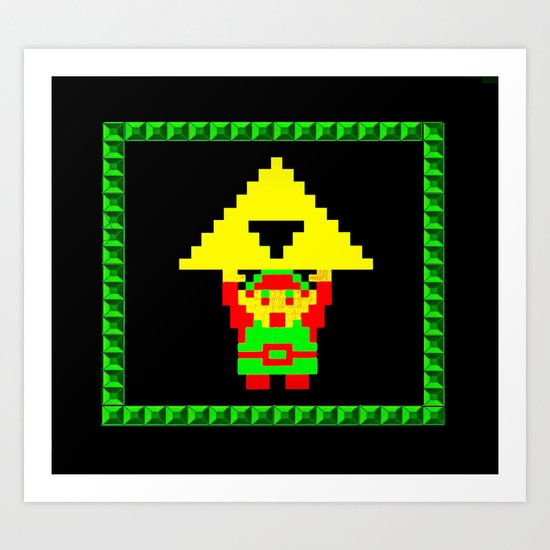 The Legend of Zelda (Link with Triforce) Art Print