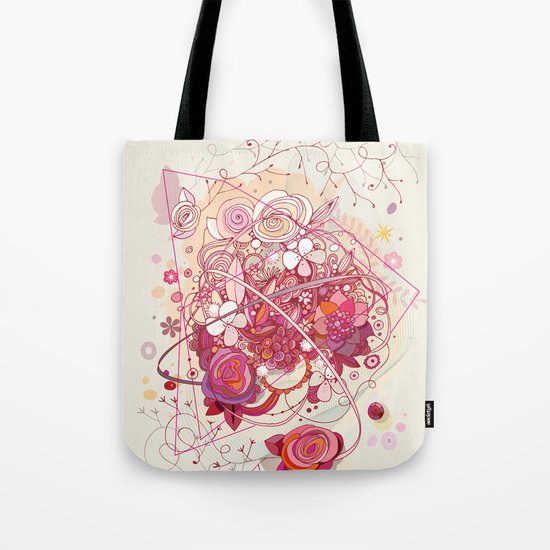 Floral universe orbit Tote Bag