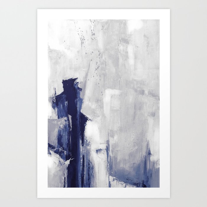 Royal blue abstract Art Print