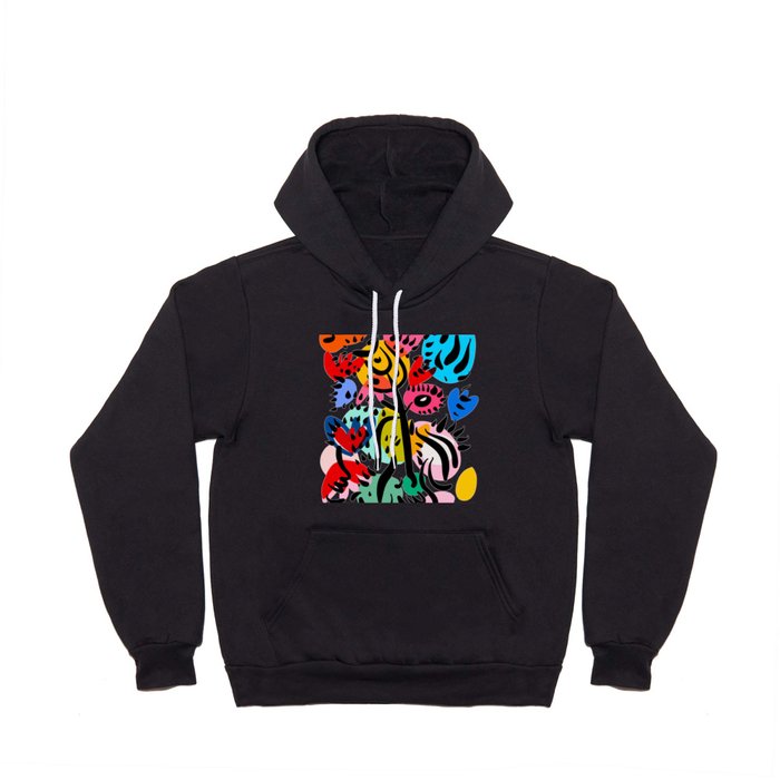 Summer Flowers Abstract Shapes Art Hoody