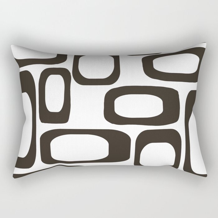 Mid Century Modern Shapes Black And White #society6 #buyart Rectangular Pillow