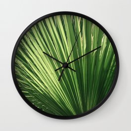 Romantically Tropical Palm Leaves Art Photo Wall Clock