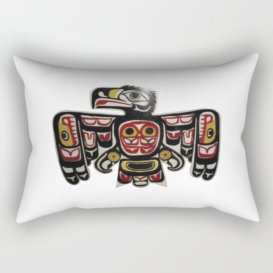 American Native Art Cut In Wood No. 6 Rectangular Pillow