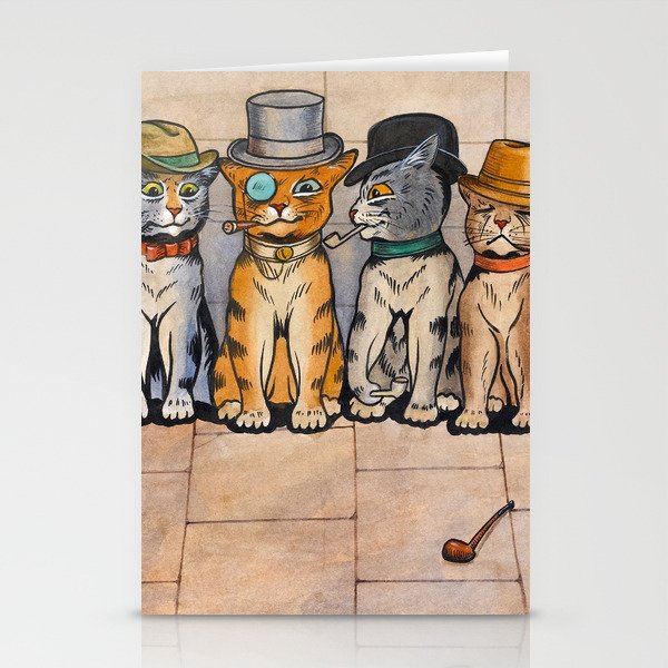 The Smoking Cats by Louis Wain Stationery Cards