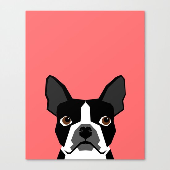 Kennedy - Boston Terrier cute dog themed gifts for small dog owners and Boston Terrier gifts Canvas Print