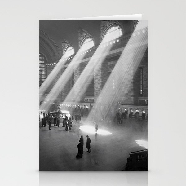 New York Grand Central Train Station Terminal Black and White Photography Print Stationery Cards