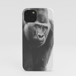 Silverback Gorilla (black + white) iPhone Case