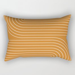 Minimal Line Curvature XCIII Bright 70s Orange Mid Century Modern Arch Abstract Rectangular Pillow