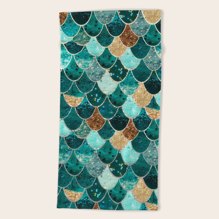 REALLY MERMAID Beach Towel by Monika Strigel Society6