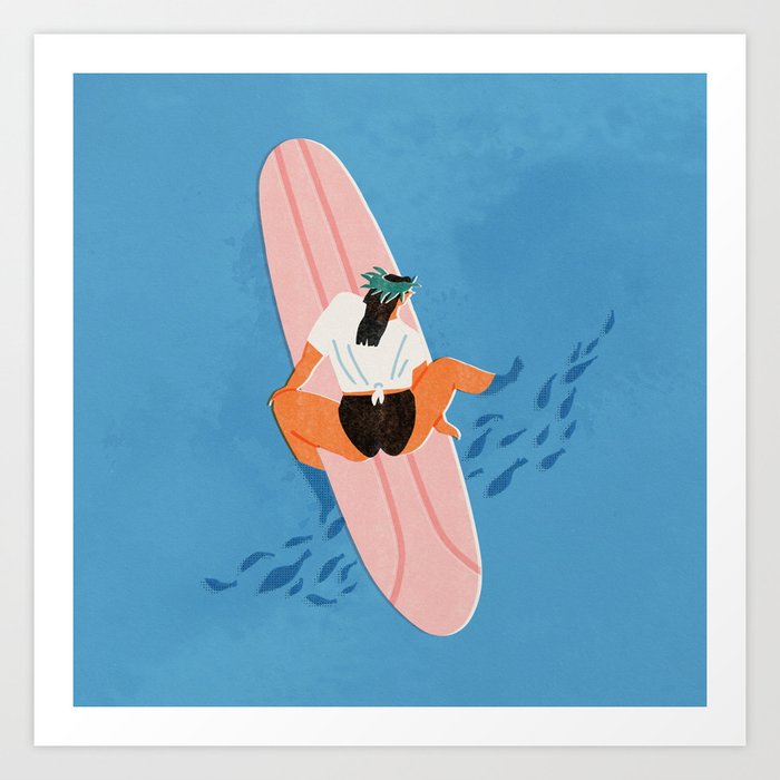 Society6 iPhone4/4S,5用 SURF GIRL by Nika Surfer Girl Art Prints, Framed & Recessed | Society6