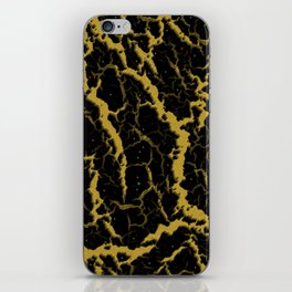 Cracked Space Lava - Gold iPhone Skin