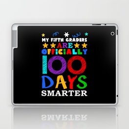 Day Of School 100th Smarter 100 Teacher 5th Grader Laptop Skin