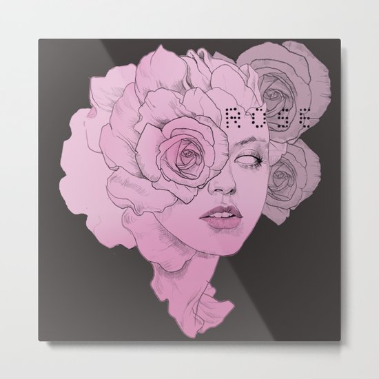 rose black Metal Print