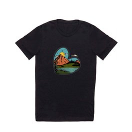 Wilderness heart Lake Graphic Design T Shirt